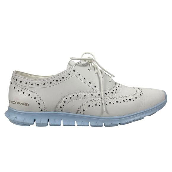 Cole Haan Zerogrand Wingtip Leather Oxford Shoes Lace Up Blue Size 8B - Picture 4 of 13